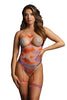 Le Désir Open-Cup Tie Dye Strappy Teddy & Nipple Bling - SexToysVancouver.Delivery