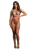 Le Désir Open-Cup Tie Dye Strappy Teddy & Nipple Bling - SexToysVancouver.Delivery