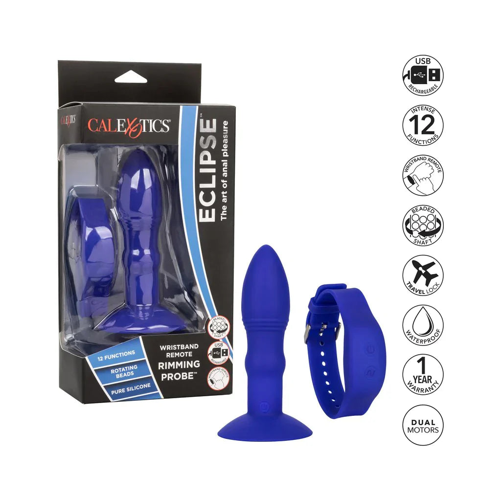 Eclipse Remote Thrusting Rotator Anal Probe in Blue