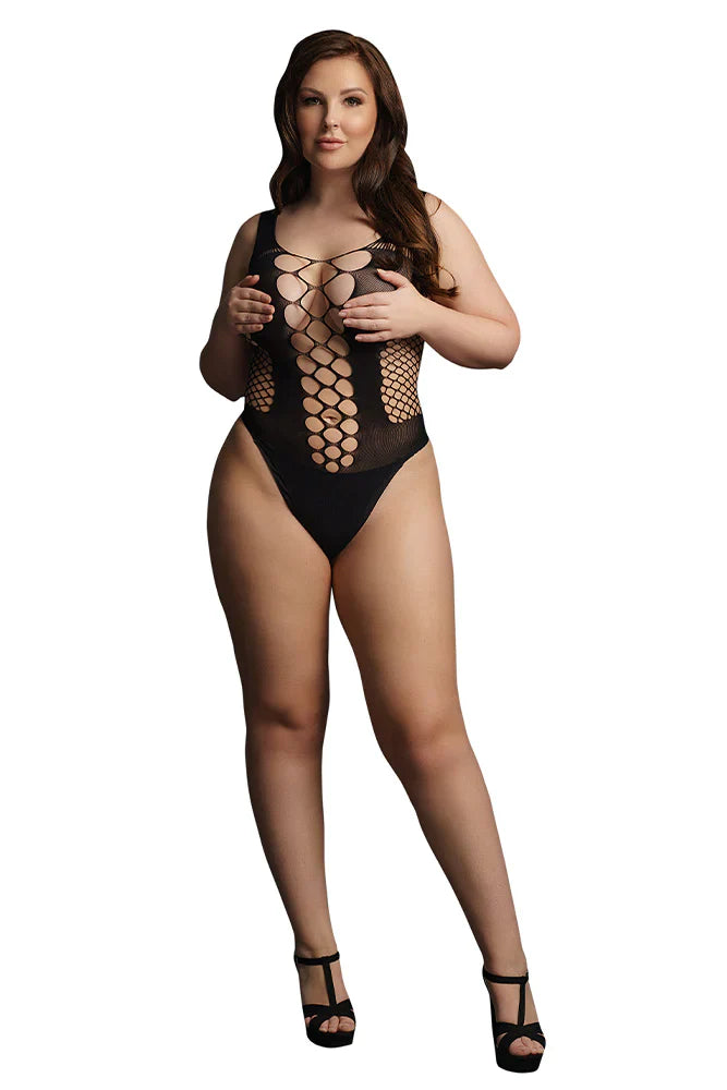 Le Désir Black Contrast Fence Net Teddy - SexToysVancouver.Delivery