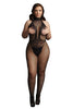 Le Désir Black Fishnet and Lace Bodystocking - SexToysVancouver.Delivery