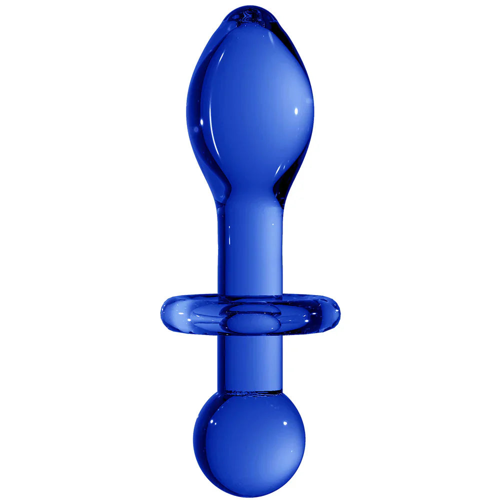 Chrystalino Rocker Glass Butt Plug in Blue - SexToysVancouver.Delivery