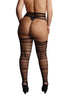 Le Désir Black Suspender Striped Pantyhose - SexToysVancouver.Delivery