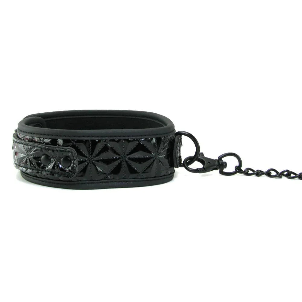 Sinful Collar with Leash in Black - SexToysVancouver.Delivery