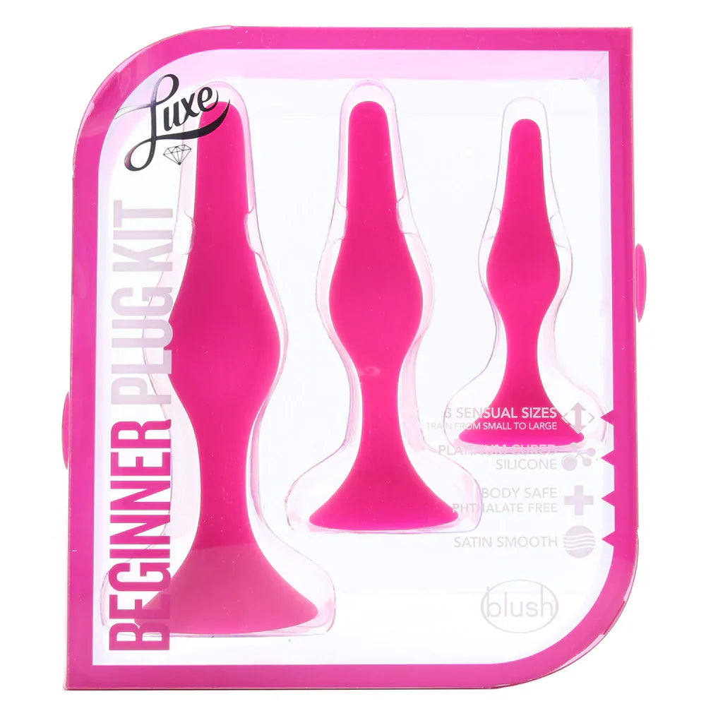 Luxe Beginner Silicone Butt Plug Kit in Pink - SexToysVancouver.Delivery