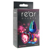 Small Aluminum Plug with Pink Heart Gem in Multicolor - SexToysVancouver.Delivery