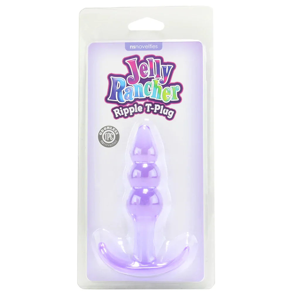 Jelly Rancher Ripple T Butt Plug in Purple - SexToysVancouver.Delivery