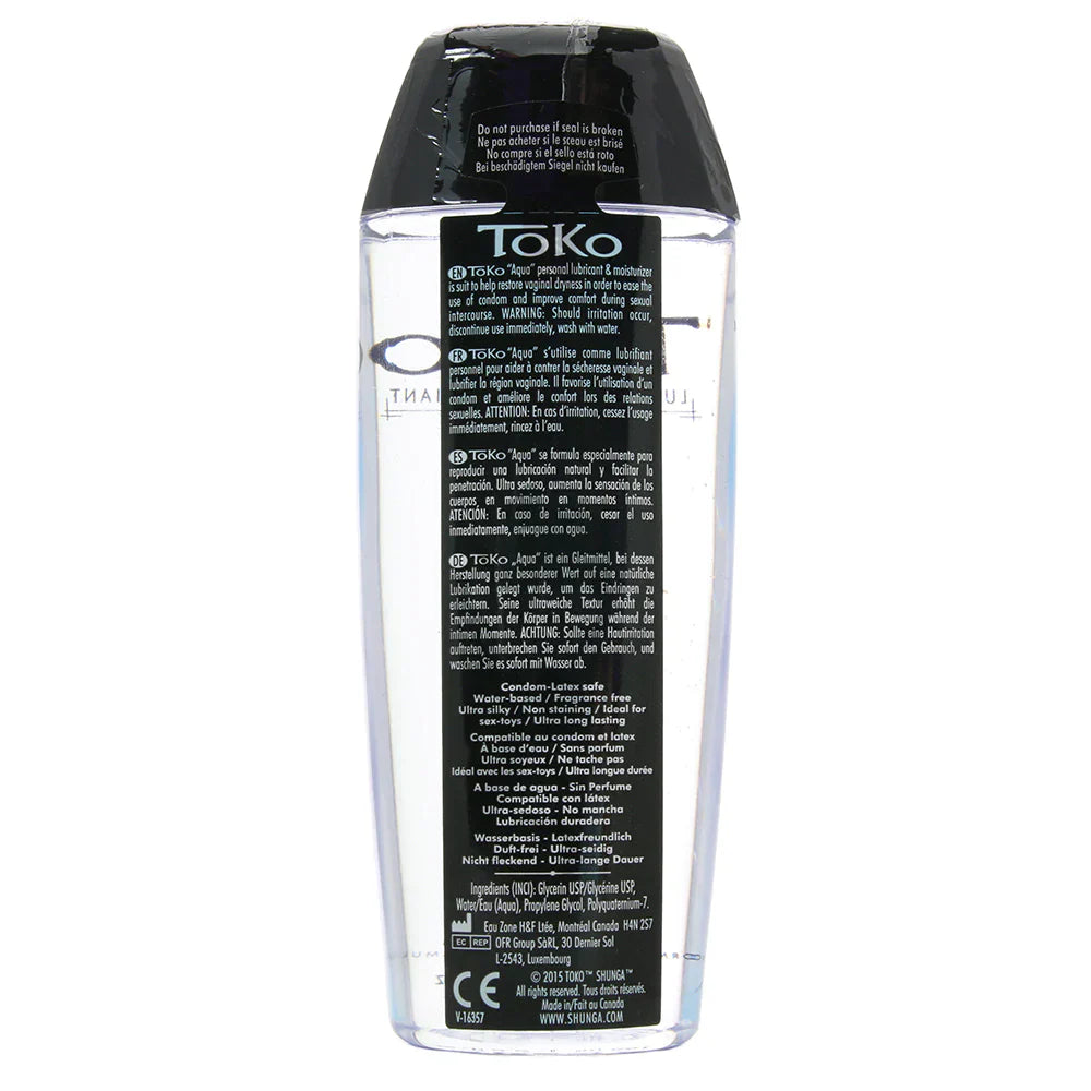 Toko Aqua Water Based Personal Lubricant 5.5oz/163ml - SexToysVancouver.Delivery