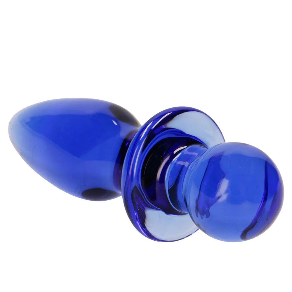 Chrystalino Rocker Glass Butt Plug in Blue - SexToysVancouver.Delivery