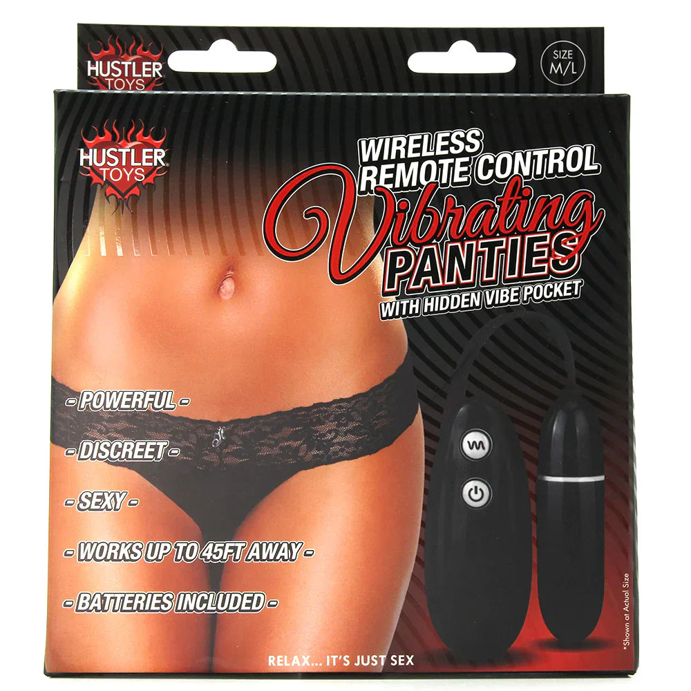 Wireless Remote Vibrating Black Panties in M/L