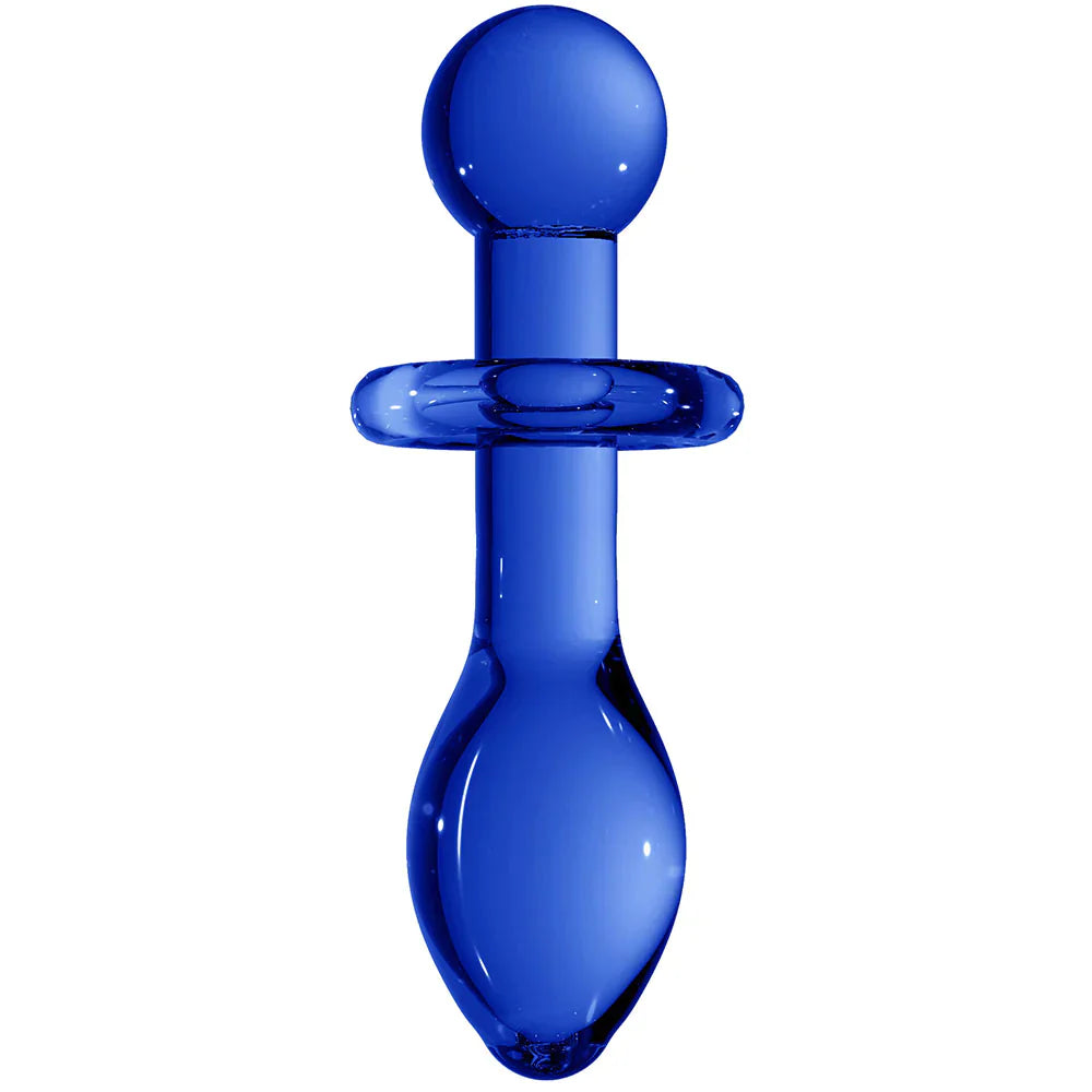 Chrystalino Rocker Glass Butt Plug in Blue - SexToysVancouver.Delivery