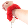 Playful Furry Cuffs with Keys in Red