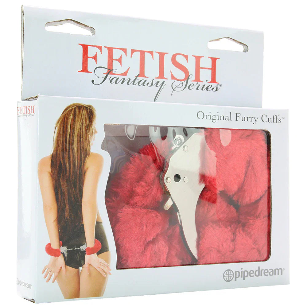 Fetish Fantasy Furry Cuffs in Red - SexToysVancouver.Delivery