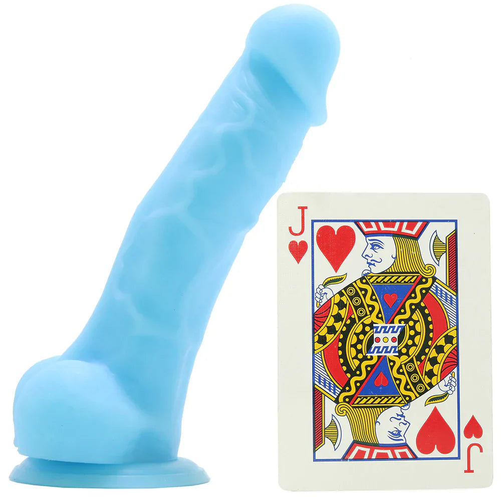 Firefly 5 Inch Pleasures Glowing Silicone Dildo in Blue - SexToysVancouver.Delivery