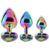 Rear Assets Heart Gem Metal Plug Kit in Rainbow - SexToysVancouver.Delivery