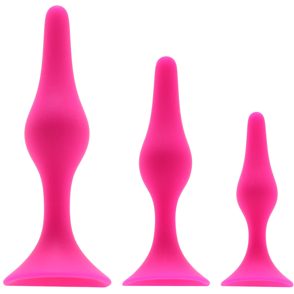 Luxe Beginner Silicone Butt Plug Kit in Pink - SexToysVancouver.Delivery