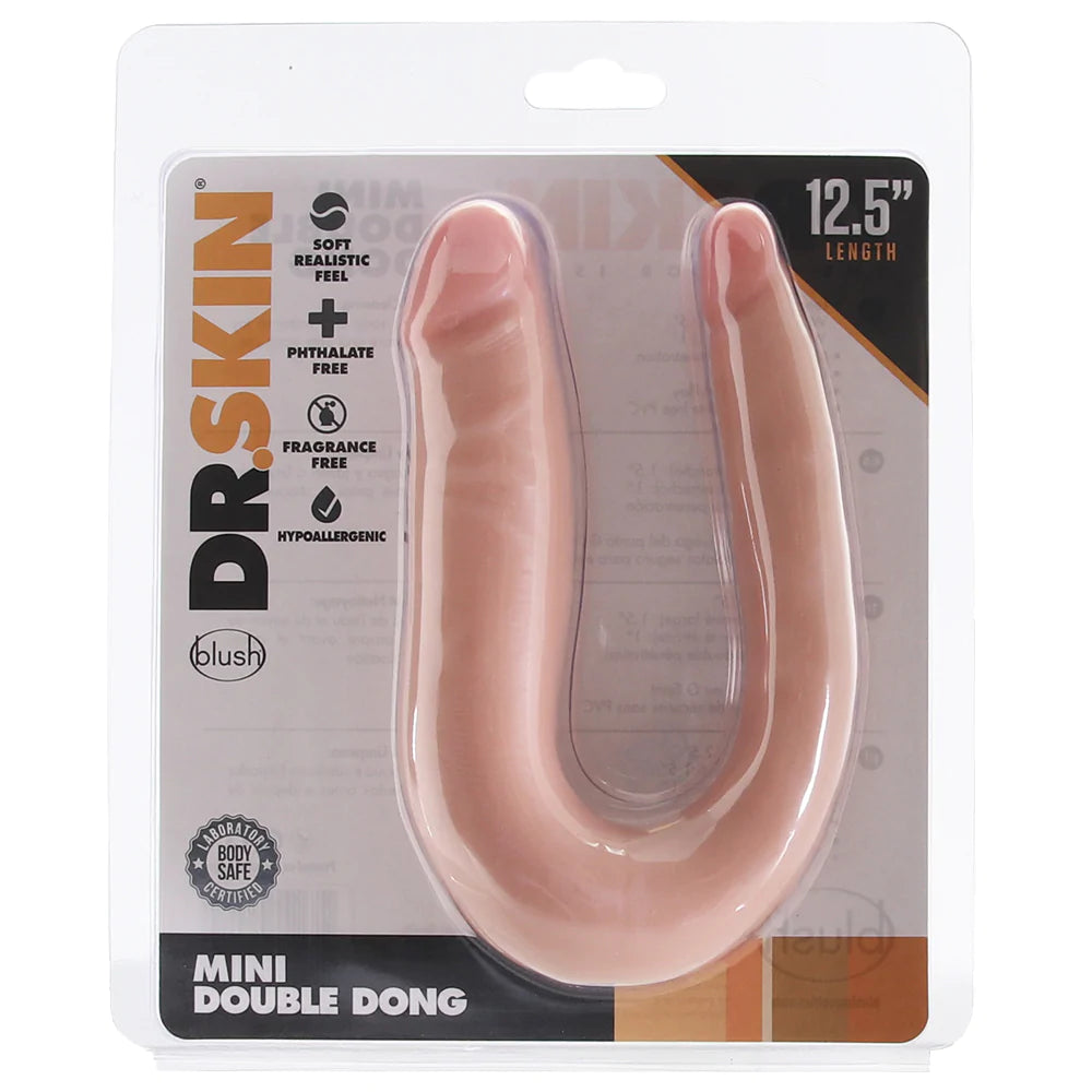 Dr. Skin Mini 12 Inch Double Dildo in Vanilla - SexToysVancouver.Delivery