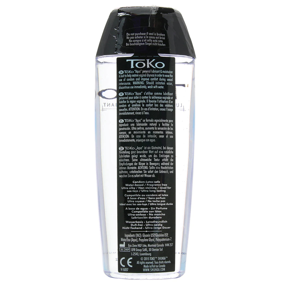 Toko Aqua Water Based Personal Lubricant 5.5oz/163ml - SexToysVancouver.Delivery