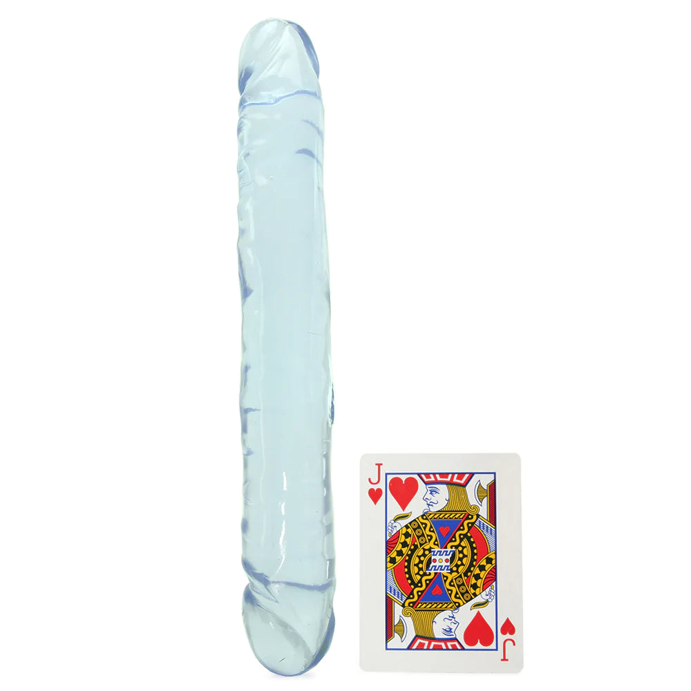Crystal Jellies Jr. Double 12 Inch Dildo in Clear - SexToysVancouver.Delivery