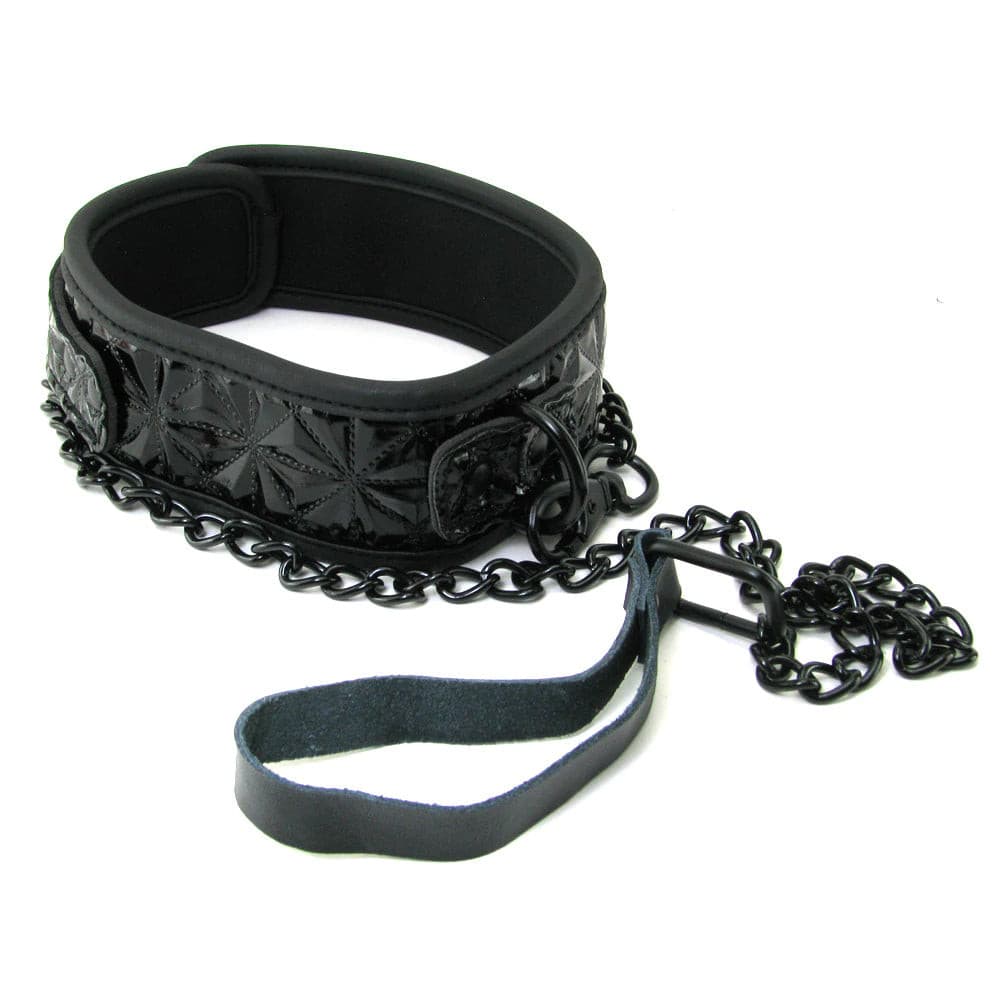 Sinful Collar with Leash in Black - SexToysVancouver.Delivery