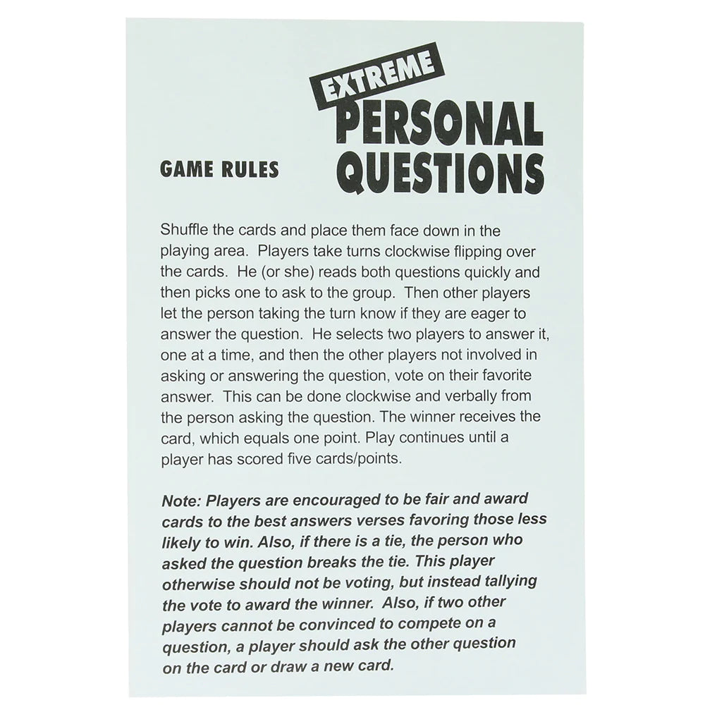 Extreme Personal Questions Party Game - SexToysVancouver.Delivery
